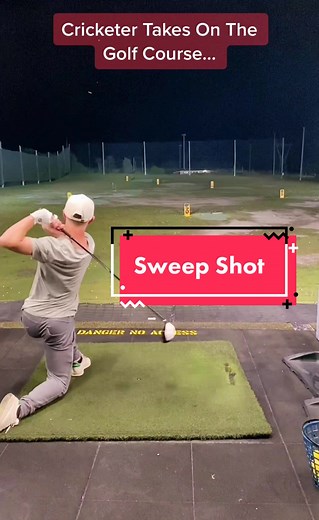 Play what you know. Practice makes permanent. #golfcricket #sweep #golf #hustle #fyp #lefty #insane #wtf #gtfo