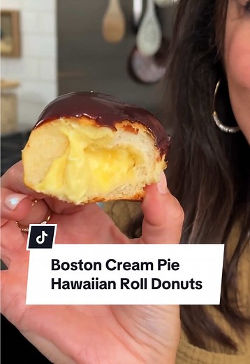 Delicious Boston Cream Pie Hawaiian Roll Donuts