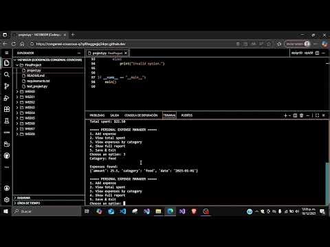 CS50P Final Project – Personal Expense Manager