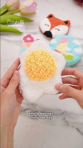 lưu ý khi làm lót ly thêu len nổi - DIY cùng Tiệm Tạp Hóa Nhà May