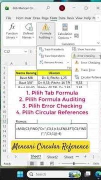 Mencari Circular Reference #excel #exceltips #exceltricks