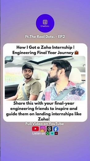 How I Got a Zoho Internship in My Final Year of Engineering! 💼🔥 #shorts #zoho