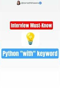 Python Interview Question | Why Use with Keyword? | Context Manager Explained #python #viral #shorts