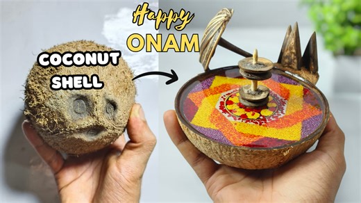 10K views · 143 reactions |  Special Onam Craft with Coconut Shell |...