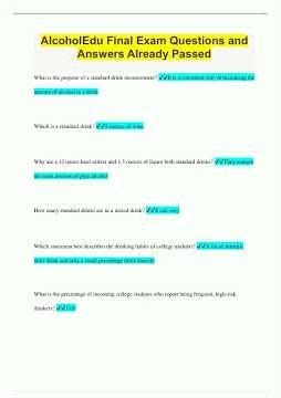 Alcoholedu Final Exam Questions And Answers Already Passed