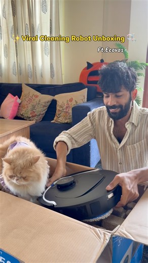 🥰Unboxing Robotic Vacuum Cleaner🤖🧹 #southindian #corporate #cleaning #catdad #cooking