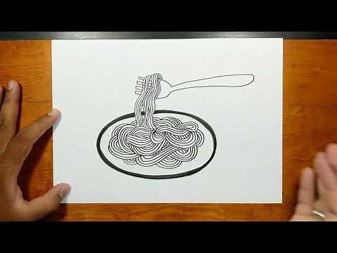 How to draw NOODLES step by step