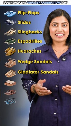 10 Types of Sandals 👠 You Must Know | Spoken English Words | Vidya Connection #shorts