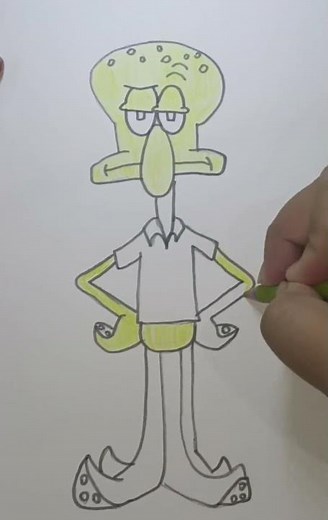 Drawing Squidward 🐙 | SpongeBob Fan Art #Shorts