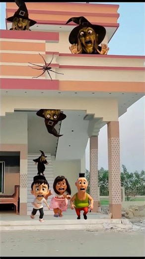 Witch Everywhere!! 😂🧙‍♀️ Kids Run for Their Lives! #shorts #funny #comedy #cartoon
