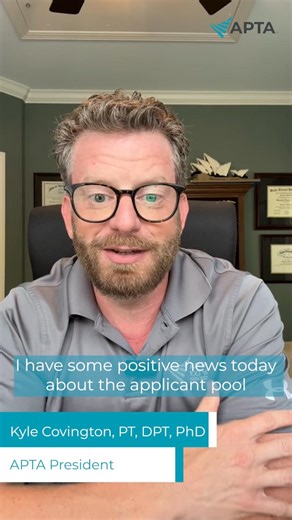This year’s surge in PT school applicants is a powerful sign that more people are seeing the value and impact of our profession! The future of #PhysicalTherapy is strong — and growing. 💪 Know a student who might be interested in joining the profession? Encourage them to attend APTA's DPT Virtual Fair! Learn more: https://www.careereco.com/Fair/EventDetails?fairId=b74ae29a-8abe-4f74-823b-b241015301ef | American Physical Therapy Association (APTA)