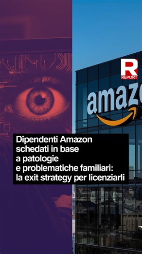 ReportRai3 on Instagram: "🔴 Dipendenti amazon schedati in base a patologie e problematiche familiari: la exit strategy per licenziarli Nei magazzini Amazon di Passo Corese nel Lazio i manager raccolgono informazioni sui lavoratori e le trascrivono. Report è entrato in possesso di un file excel con un elenco dei nomi dei dipendenti, schedati con annotazioni con dati privati familiari e sanitari. La raccolta di questa informazioni è vietata dallo Statuto dei lavoratori. In alcuni casi si segnala
