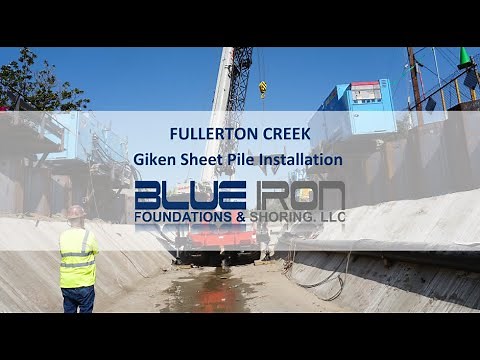 Giken Sheet Pile Installation - Fullerton Creek Channel