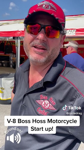 V-8 Boss Hoss Motorcycle Start up!