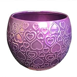 Better-way Purple Flower Pot 6 inch Planters for Indoor Plants Windowsill Planter Decoration Without Drain Hole Orchid Flower Container Gift for Housewarming (Dark Purple)