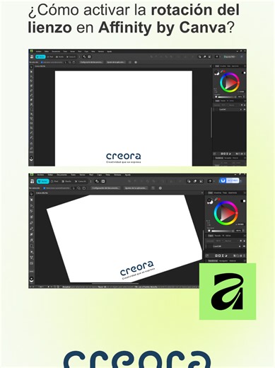 (Video tutorial re publicado) Cómo activar la rotación del lienzo en Affinity by Canva? #tutorial #affinity #articulospersonalizados #promocionales #diseñográfico