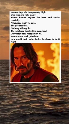 Keanu Helps a Neighbor Stack Firewood Neatly.