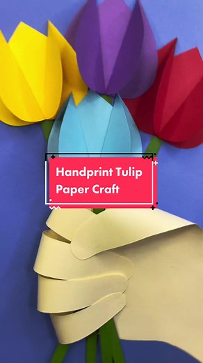 Handprint Tulip Paper Craft Tutorial