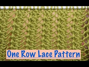 How to Knit a one Row Lace Pattern #95
