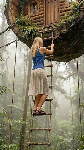 Hidden Survival Treehouse in the Middle of the Jungle #survival #bushcraft