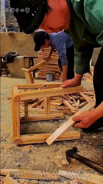完全手作業！ひのき椅子を作る大工の日常 Handmade Hinoki Chair #Shorts #Woodworking