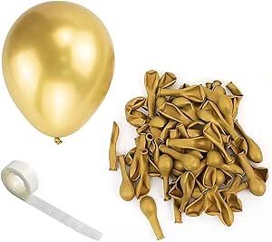 Tocirelo Metallic Gold Chrome Balloons - 5 Inch 60PCS Gold Latex Balloons for Birthday Party Decorations