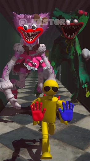 The Chase of Zombie Huggy Wuggy and Kawaii Kissy Missy Duo | poppy Playtime