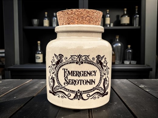 Emergency Serotonin Stoneware Jar | Funny Mental Health Decor | Statement Storage | Novelty Gift - Etsy UK