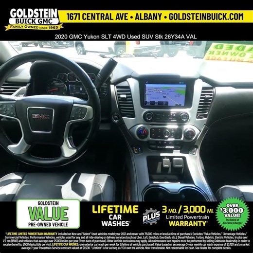 2020 GMC Yukon SLT 4WD Used SUV Stk 26Y34A VAL