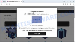 SCAM ALERT : $100 Gift Card pop-ups (Removal guide)