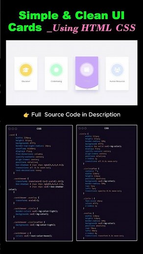 Simple & Clean UI Cards using HTML and CSS
