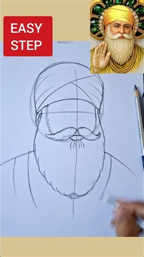 Easy Gurunanak devji drawing #drawing