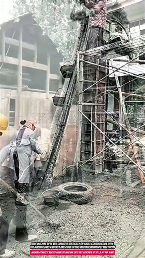 Manual Concrete Bucket Elevator Machine Lifts Wet Concrete up to 1.2 m³ per Hour