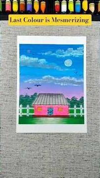 🌄 Beautiful Scenery with Home Drawing for Beginners | Step-by-Step Tutorial 🎨