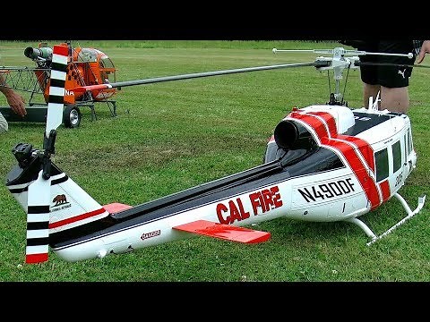 BELL UH-1D GIANT RC SCALE MODEL TURBINE HELICOPTER FLIGHT DEMONSTRATION