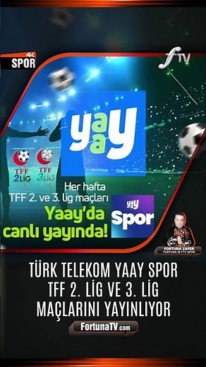 Yaay Spor broadcasts TFF 2nd and 3rd League matches live.