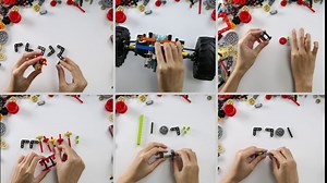 116pcs Technic Parts - Gears, Axle, Pin, Connector, Wheels, Link Chain, Gear Rack, Steering Wheel, Bush, Hook, Tow Ball, String Reel, Differential. MOC Building Blocks