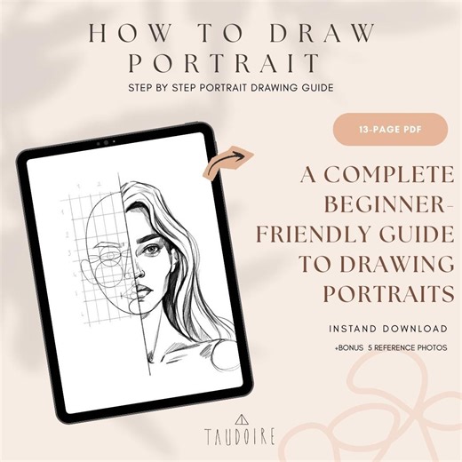 How to Draw a Portrait PDF Guide | Step-by-step Tutorial | Procreate + Pencil Shading Tips (EN-TR) - Etsy
