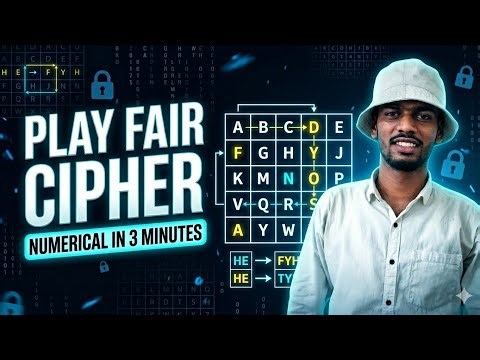 Learn Play Fair Cipher in 3 Minutes | Cryptography Numerical