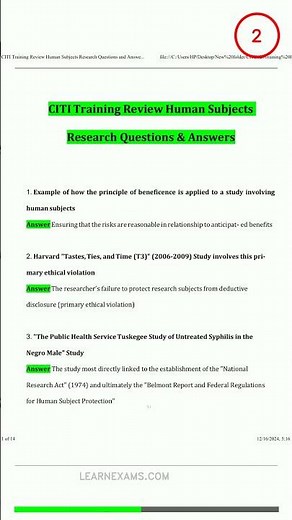 CITI Training Review Human Subjects Research Lates