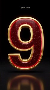 Luxury Number 9 to 0 | Glowing Red Countdown Timer #10seconds #shorts