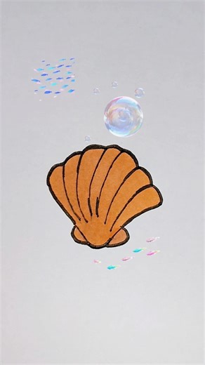 So easy seashell drawing 🐚,step by step easy draw #easydraw #easydrawing
