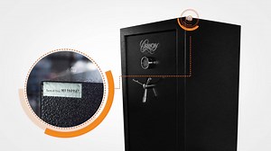 Wondering where to find your safe’s serial number? Your safe's serial number can be found on the right, outside body wall of the safe. The serial number will be on a small, silver sticker in the upper front corner. | Cannon Safe