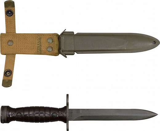 M1 Carbine Bayonet - Original M4 M1 Carbine Bayonet With M8 A1 Scabbard - Italian Made - Surplus.