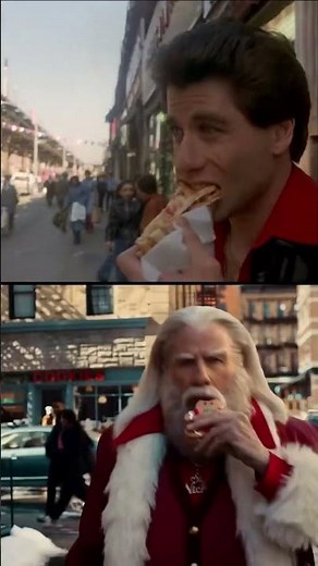 John Travolta recreates #SaturdayNightFever's iconic scene 46 years later in Christmas commercial.