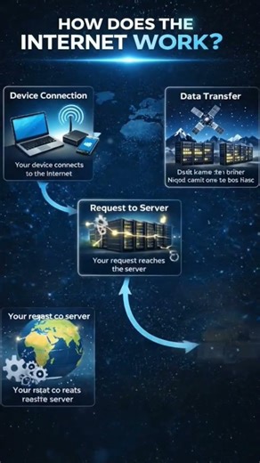 How the Internet Works: A Visual Guide to Data Flow #shorts #facts