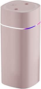 Cool Mist Humidifier, Portable Humidifier with Colorful Night Light, 2 Mist Modes, Auto Shut-Off, Super Quiet, USB Personal Desktop Humidifier for Office/Bedroom/Travel/Plants (600ml, Pink)