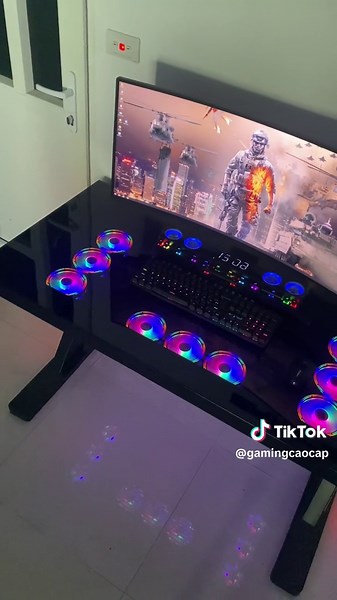 Building my dream computer integrated desk #gamingpc #pcgamer #deskpc #pcgaming