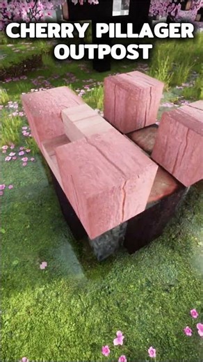 Minecraft Cherry Pillager Outpost #shorts #minecraft #gaming
