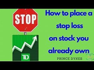 How to place a stop loss on stock you already own with TD Ameritade(5min)